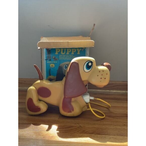 Vintage 1970s Coleco Good Puppy Barks For A Biscuit Toy With Box Ages 2 To 6 - Picture 4 of 13